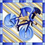 Stained Glass Pattern-Cyclist